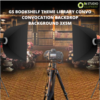 GS Bookshelf Theme Library Convo Convocation Backdrop Background 3x5m